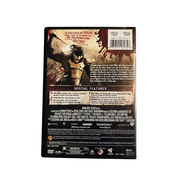 300 2007 DVD 2-Disc Special Edition Action Gerard Butler Lena Headey Pre-Owned - Picture 2 of 5